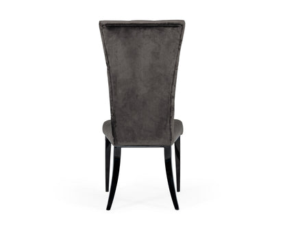 Modrest Darley Modern Grey Velvet Dining Chair Set of 2