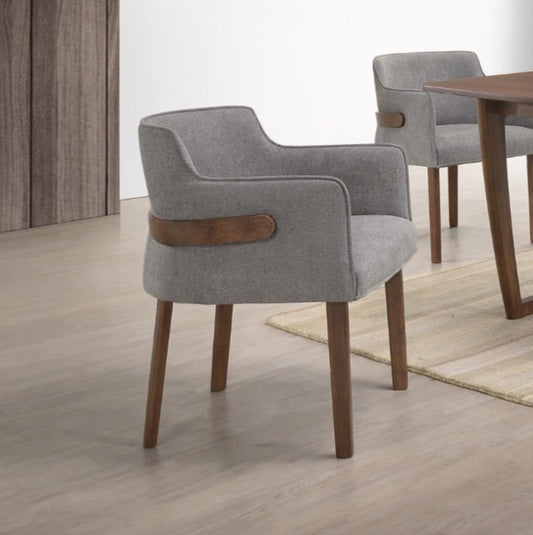 Modrest Jordan Modern Grey and Walnut Dining Chair