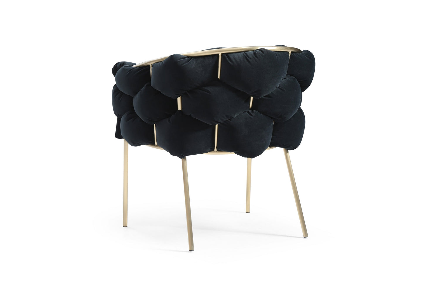 Modrest Debra Modern Black Velvet Brushed Brass Dining Chair