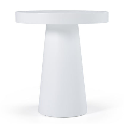 Modrest Desoto Modern White Concrete Round End Table
