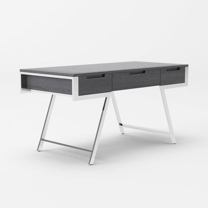 Modrest Dessart Modern Elm Grey Office Desk