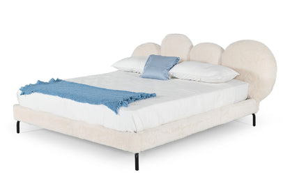 Modrest Destiny Contemporary White Sherpa Bubble Bed