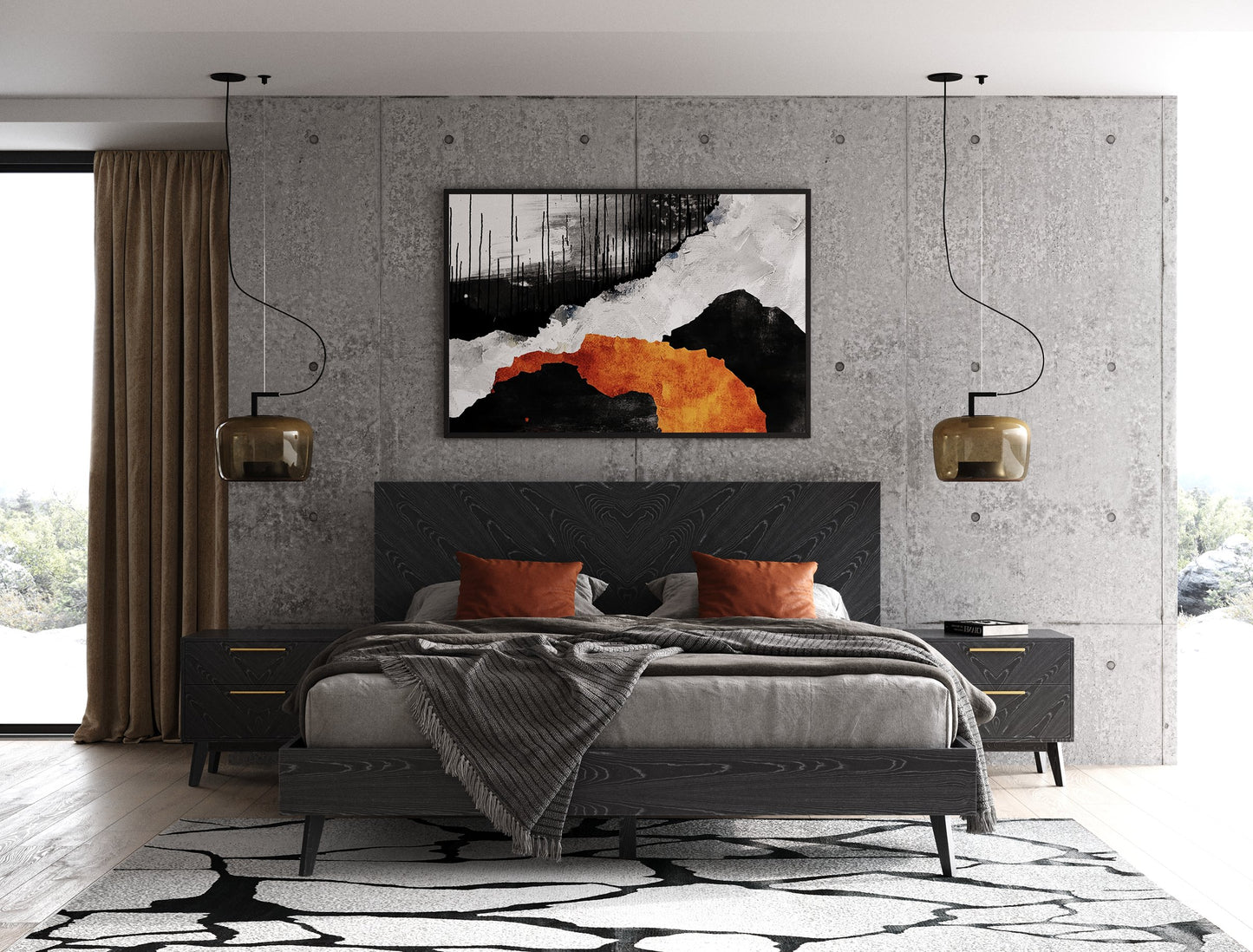 Modrest Diana Queen Modern Grey Ash Bed