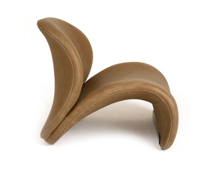 Modrest Donovan Modern Brown Leather Accent Chair