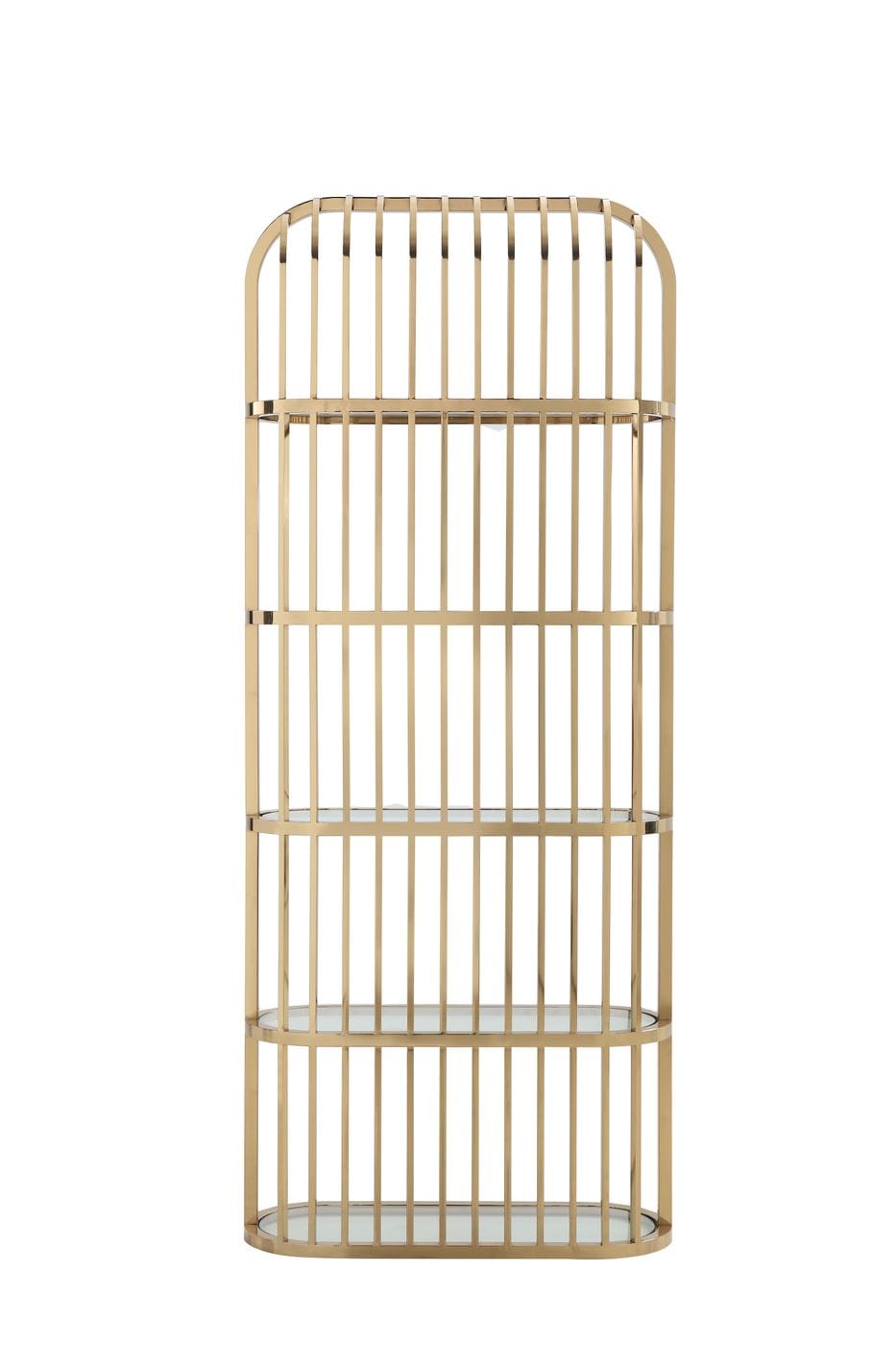 Modrest Doral Clear Glass and Gold Shelf