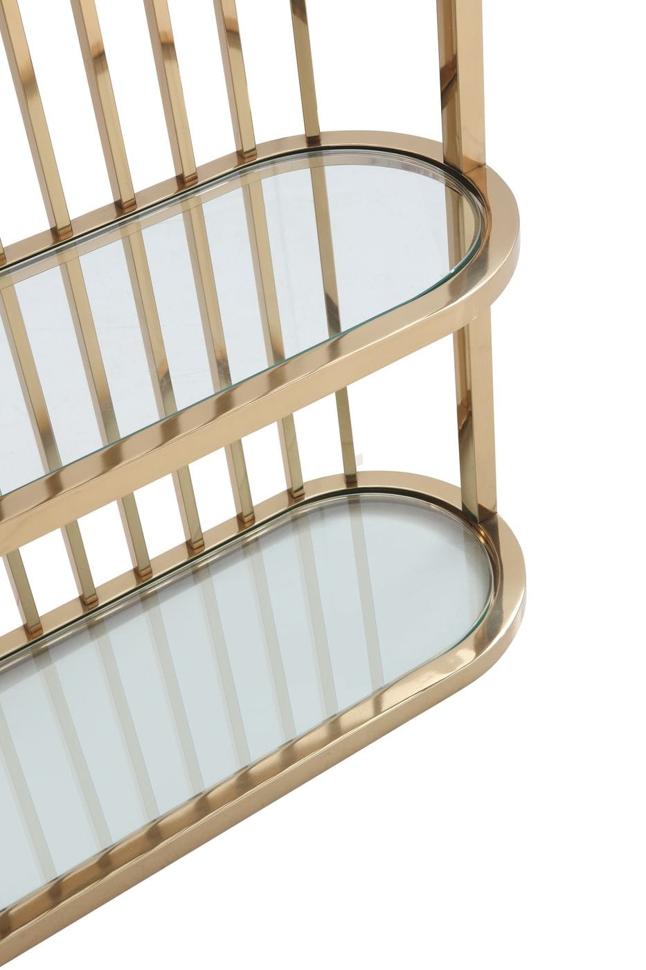 Modrest Doral Clear Glass and Gold Shelf