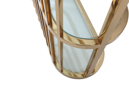 Modrest Doral Clear Glass and Gold Shelf