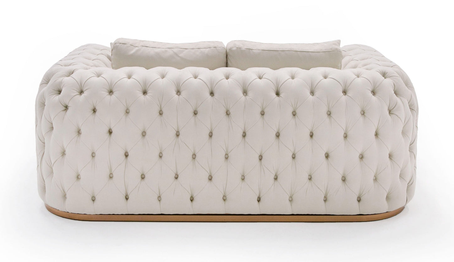 Divani Casa Dosie Modern Beige Fabric Sofa and Loveseat Set