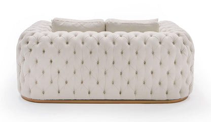 Divani Casa Dosie Modern Beige Fabric Sofa and Loveseat Set