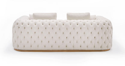 Divani Casa Dosie Modern Beige Fabric Sofa and Loveseat Set