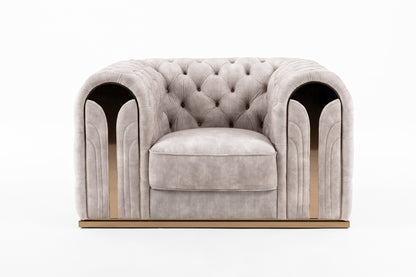 Divani Casa Dosie Transitional Beige Velvet Chair