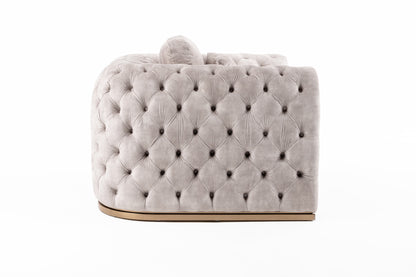 Divani Casa Dosie Transitional Beige Velvet Chair