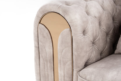 Divani Casa Dosie Transitional Beige Velvet Chair