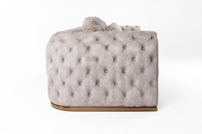 Divani Casa Dosie Transitional Beige Velvet Sofa