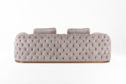 Divani Casa Dosie Transitional Beige Velvet Sofa