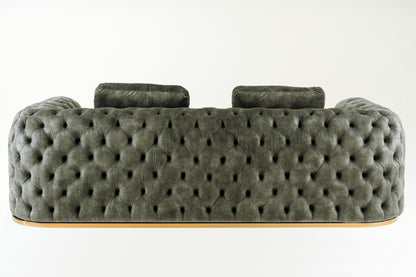 Divani Casa Dosie Transitional Grey Velvet Sofa