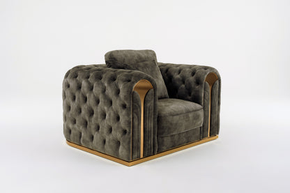 Divani Casa Dosie Transitional Grey Velvet Chair