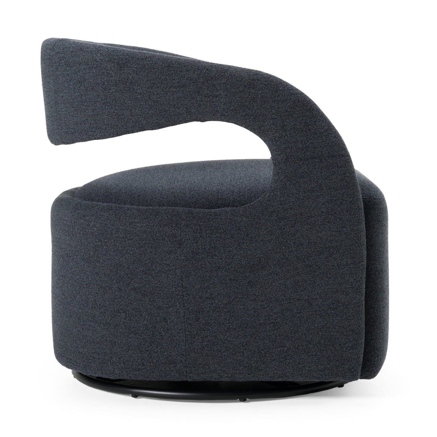 Modrest Dowsett Modern Charcoal Fabric Swivel Accent Chair