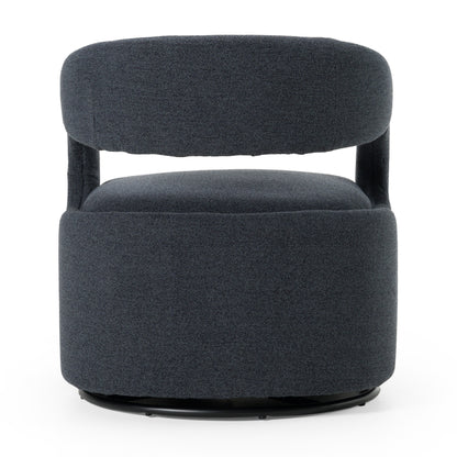 Modrest Dowsett Modern Charcoal Fabric Swivel Accent Chair