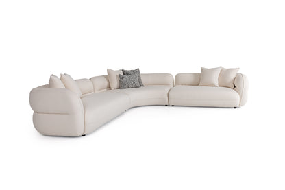 Divani Casa Drayton Modern Off-White Fabric Sectional Sofa