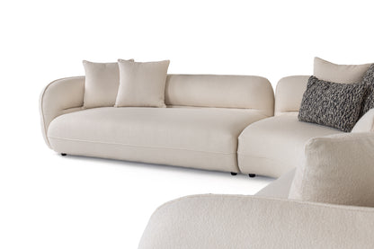 Divani Casa Drayton Modern Off-White Fabric Sectional Sofa