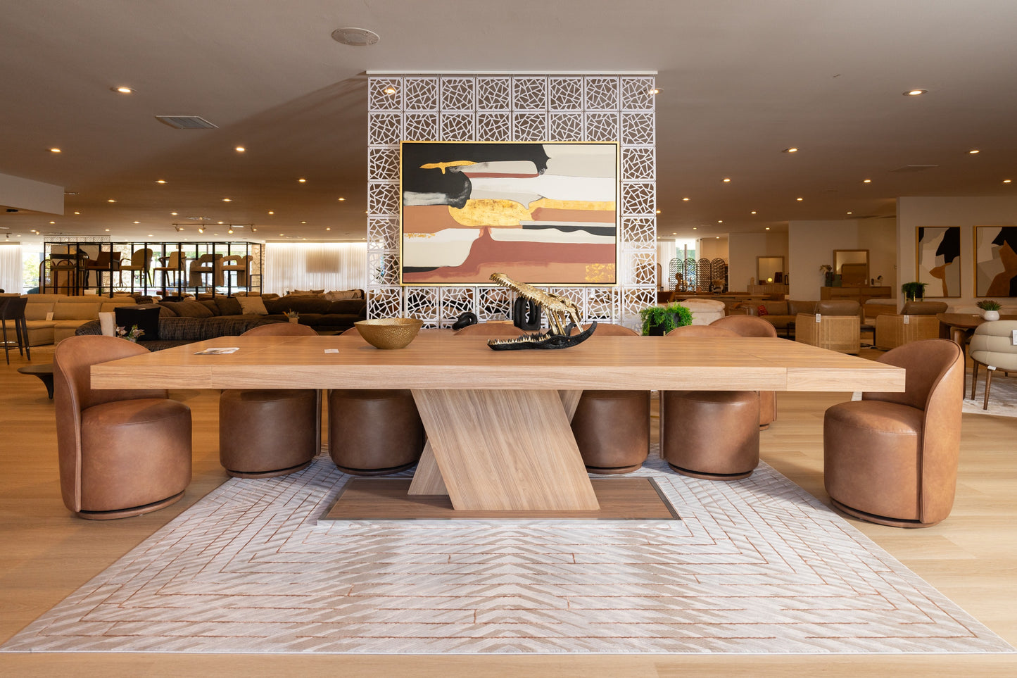 Modrest Correa Modern Brown Vegan Leather Swivel Dining Chair