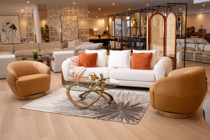 Modrest Michele Modern Glass Walnut Coffee Table