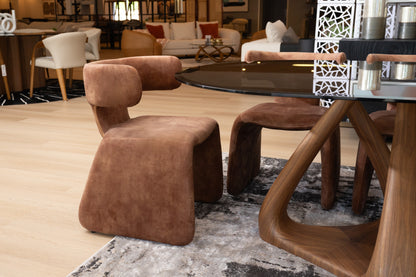 Modrest Bergman Modern Brown Velvet Dining Chair