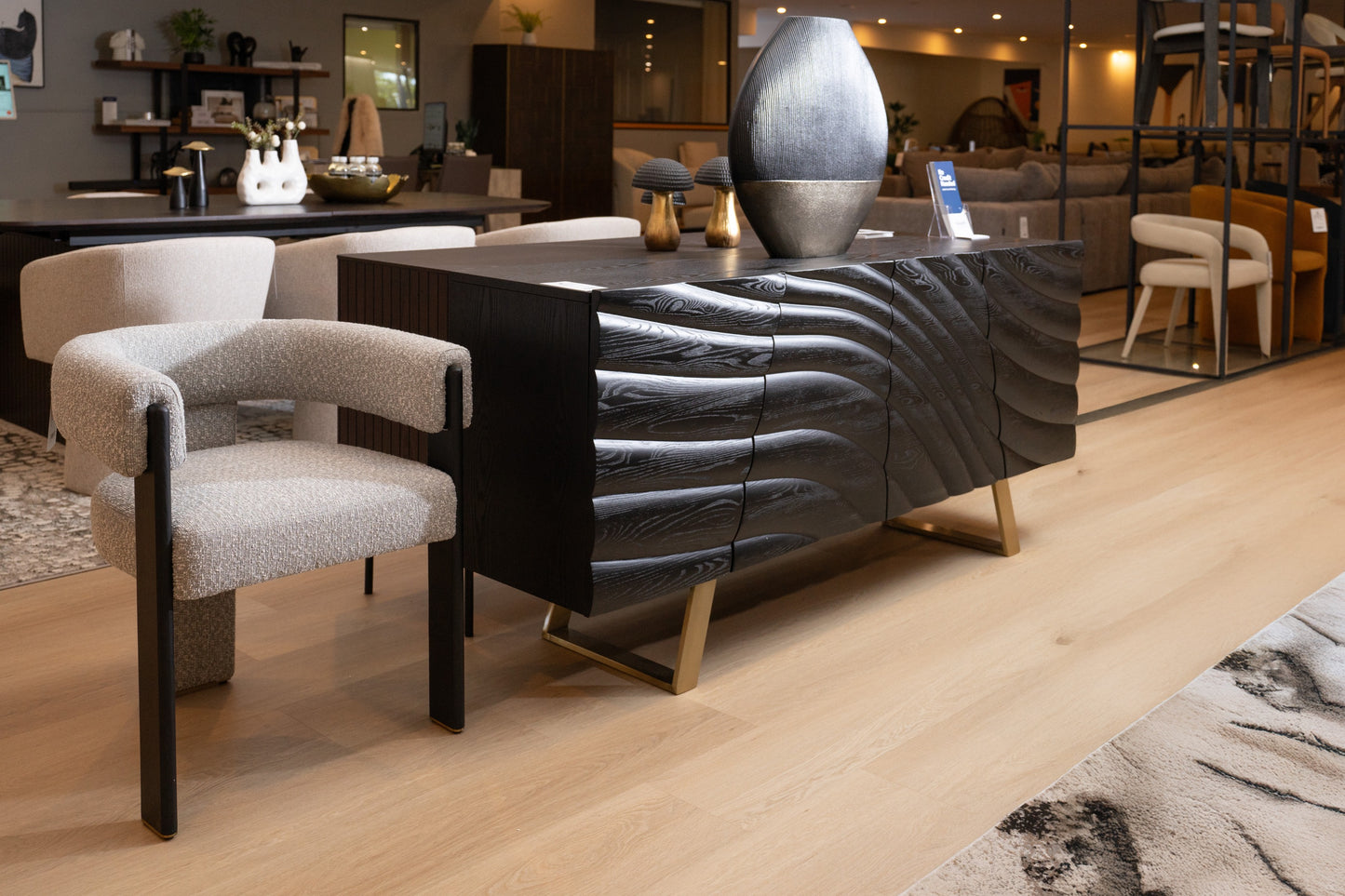 Modrest Finley Mid-Century Black and Gold Buffet