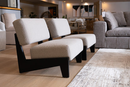 Modrest Tucker Mid-Century Modern Light Grey Fabric Black Walnut Accent Chair