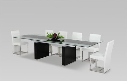 Lisbon Modern Glas Extendable Dining Table