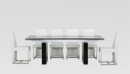Lisbon Modern Glas Extendable Dining Table