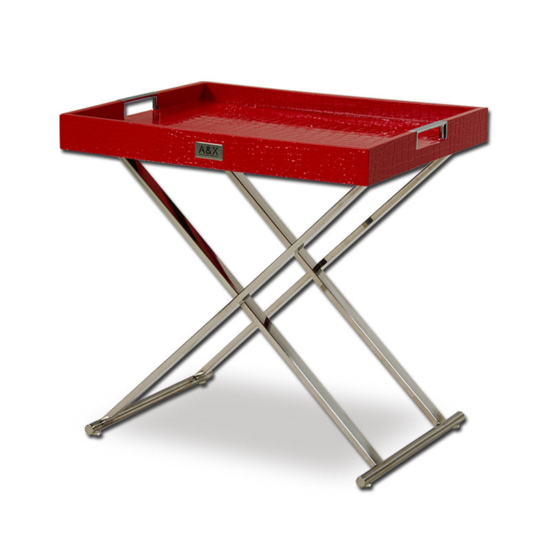 Cecilia Red Crocodile Tray Table