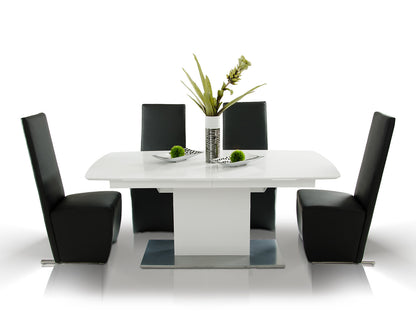 Centro Modern White Crocodile Dining Table
