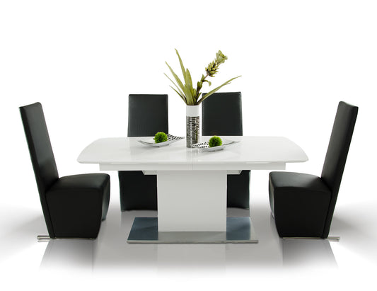 Centro Modern White Crocodile Dining Table