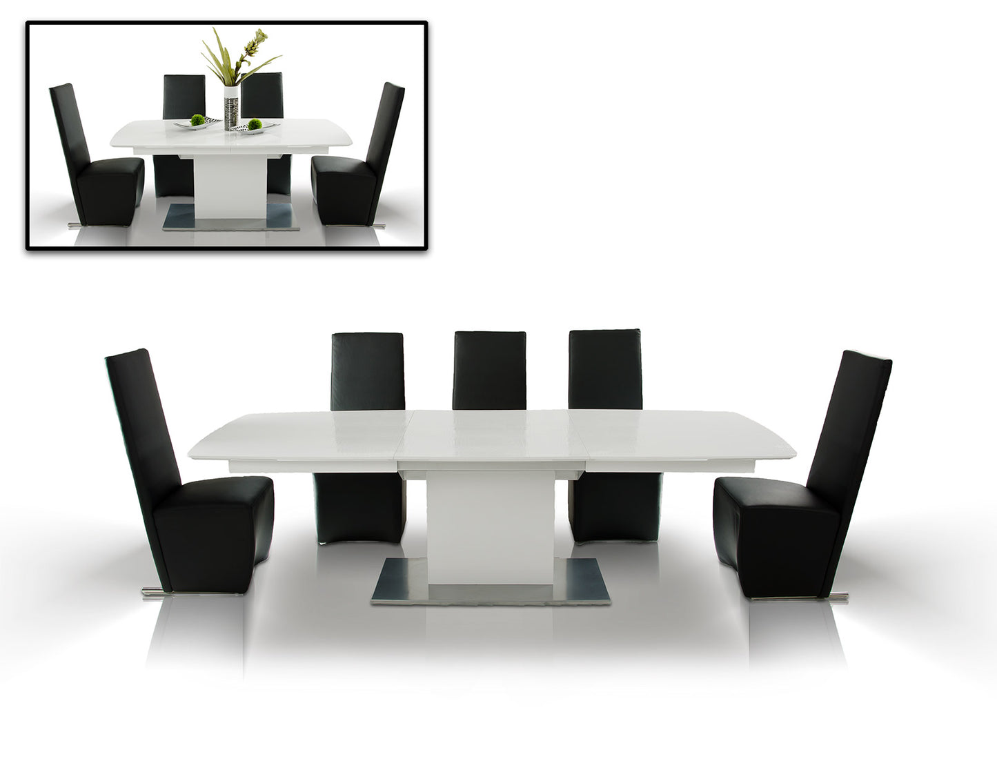 Centro Modern White Crocodile Dining Table