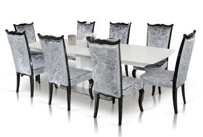 Centro Modern White Crocodile Dining Table