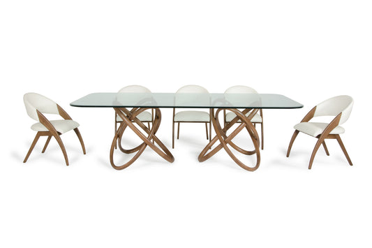Modrest Mason and Lucas Modern Walnut Dining Set