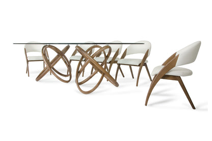 Modrest Mason Modern Glass and Walnut Dining Table