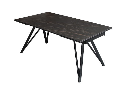 Modrest Bobby Modern Black Ceramic Extendable Dining Table