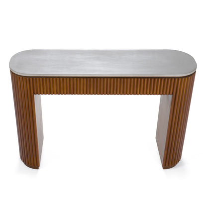 Modrest Duncan Modern Faux Concrete Walnut Console Table