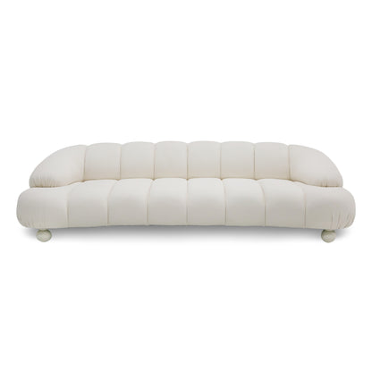 Divani Casa Duran Contemporary White Fabric 4-Seater Sofa