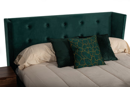 Nova Domus Durango Modern Green Fabric and Walnut Bed