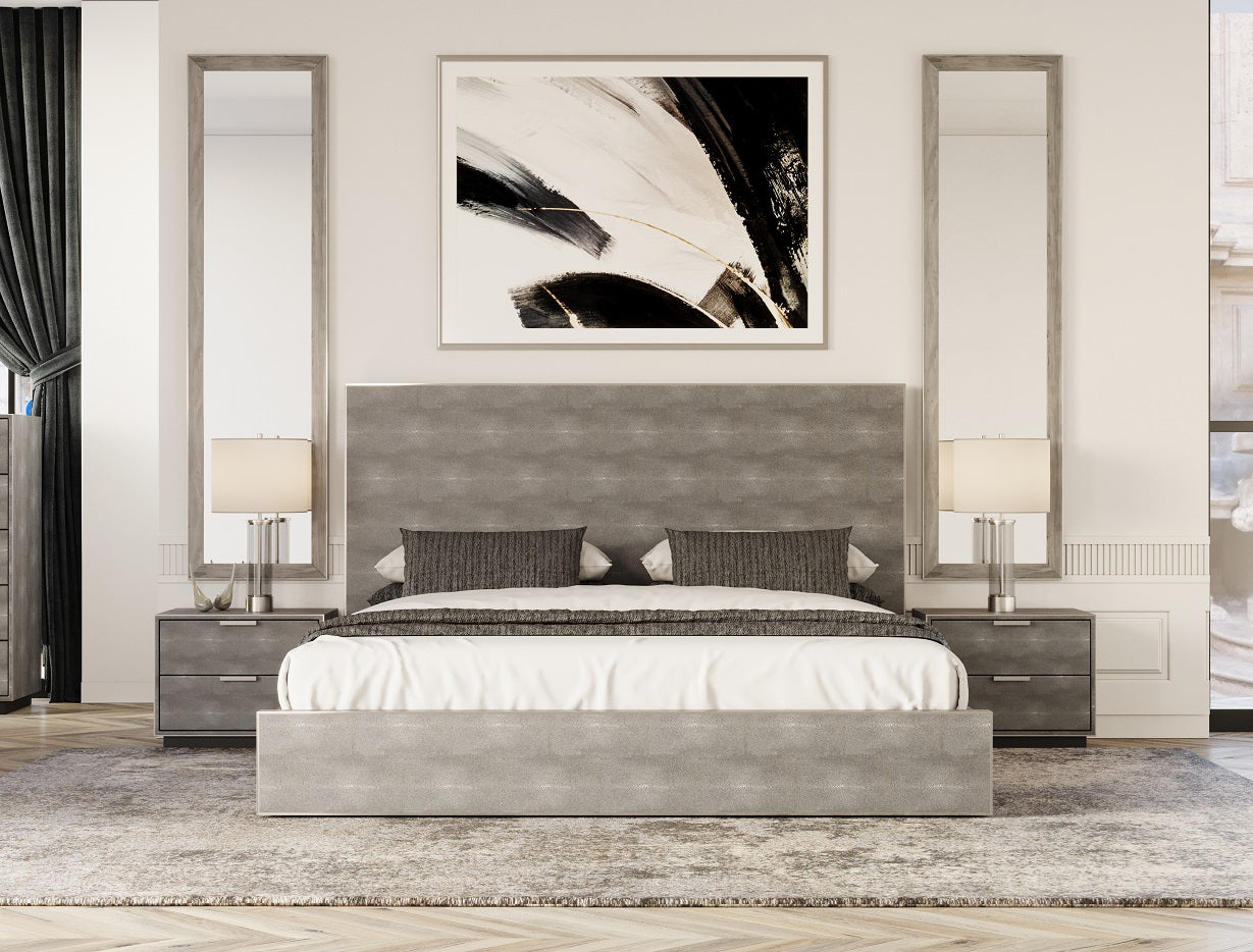 Modrest Dynasty East King Modern Shagreen Bed