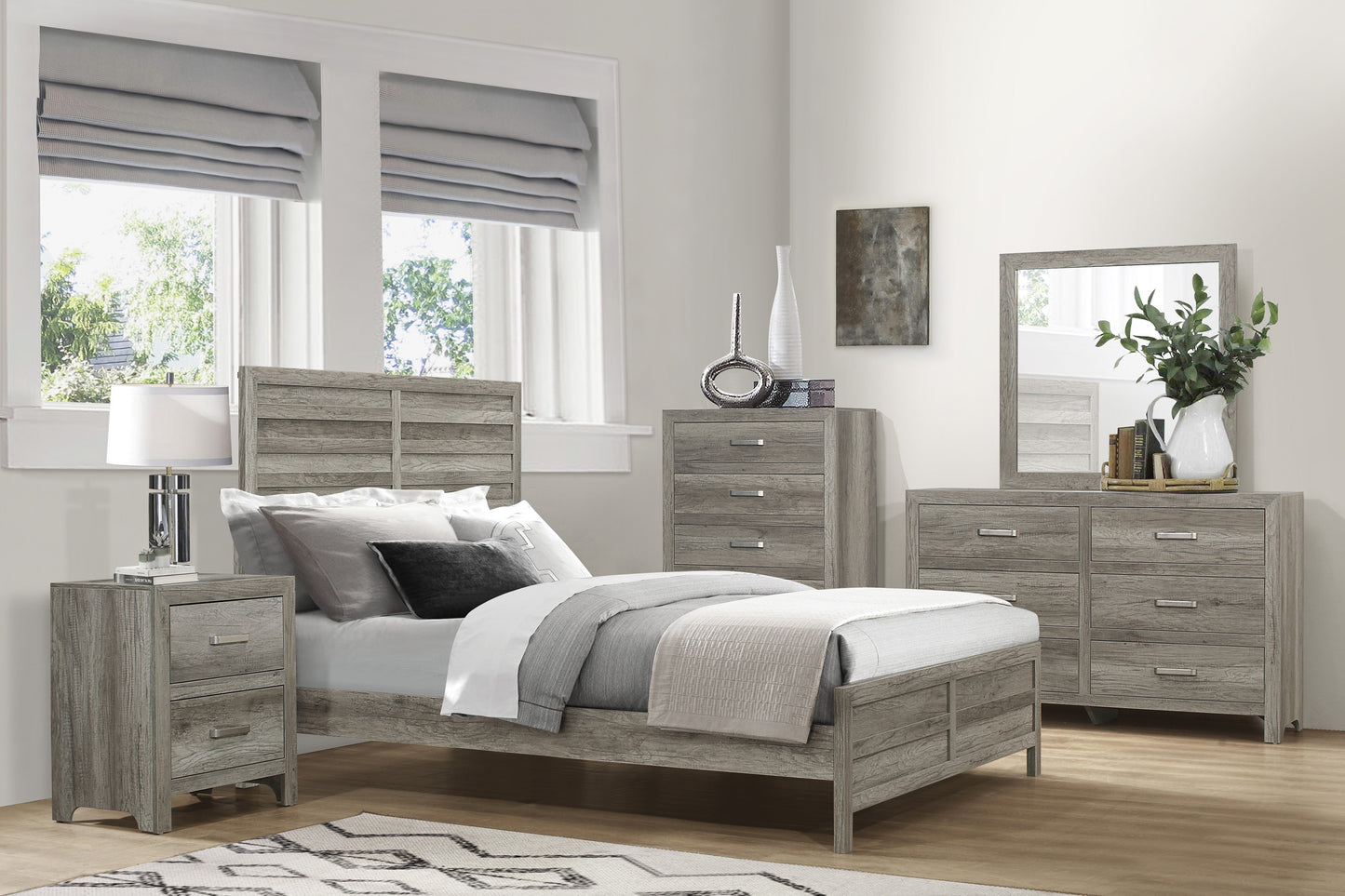 Homelegance Chest Mandan Weathered Gray Finish with Five Drawers 1910GY-9