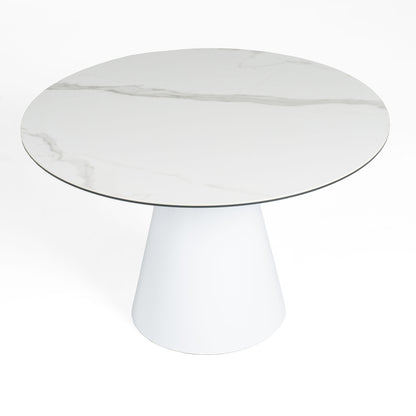 Modrest Edith Modern Round White Ceramic Dining Table