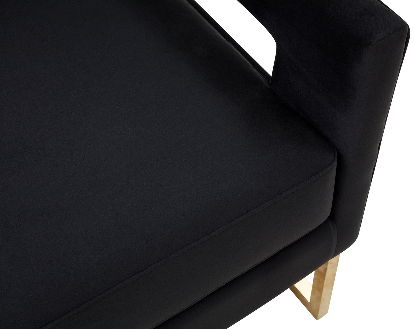 Modrest Edna Modern Black Velvet and Gold Accent Chair