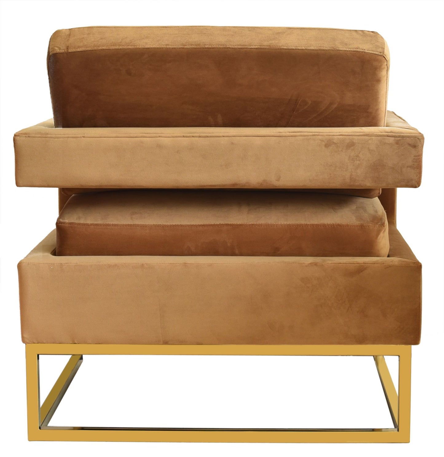 Modrest Edna Camel Velvet Gold Accent Chair
