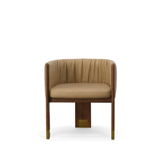 Modrest Elati Tan Vegan Leather Dining Chair
