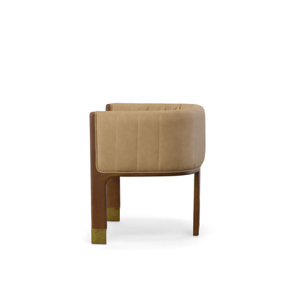 Modrest Elati Tan Vegan Leather Dining Chair